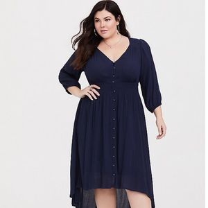 Torrid Gauze Smocked Midi Shirt Dress